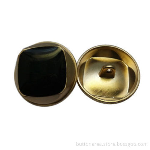 Metal Shank Buttons in Golden Color, with Rubber Enamel